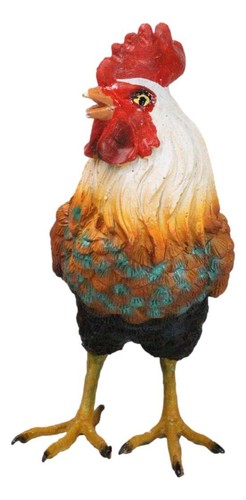 Rustic Western Country Farm White Breasted Chicken Rooster Figurine 5.25"Tall - Picture 2 of 9