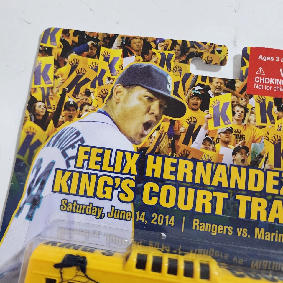 Felix Hernandez King's Court Train Car 2014 Seattle Mariners vs Rangers Jogo Novo - Imagem 3 de 4