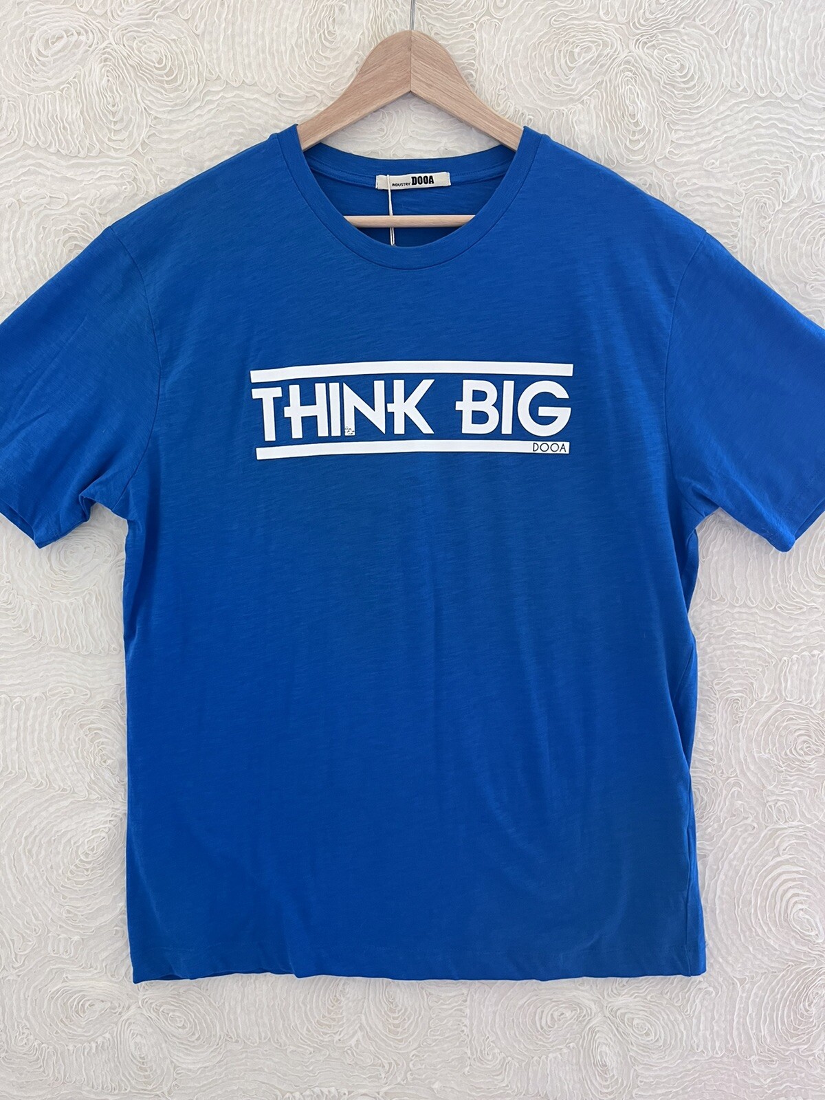 INDUSTRY DOOA Think Big Azul Calce Muscular Camiseta Camiseta Para Hombre Delgada 2XL NUEVA CON ETIQUETAS