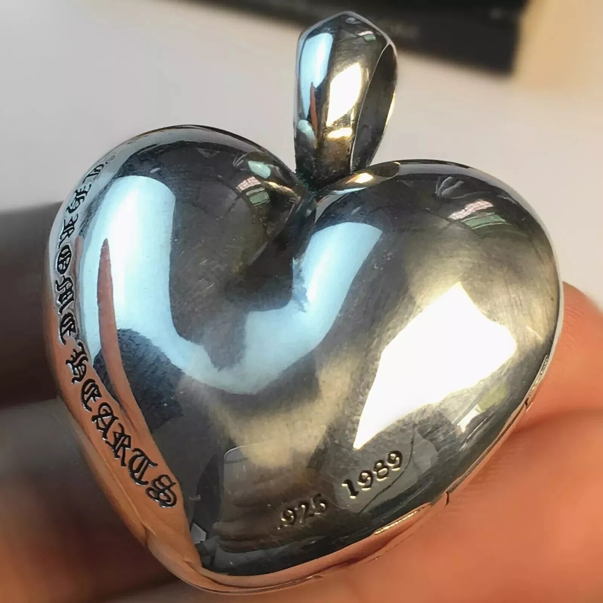 Chrome Hearts sterling silver Heart Charm Pendant with