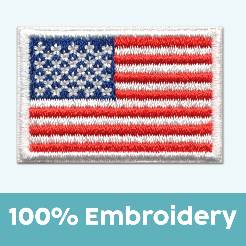 American Flag Patches (10-Pack) USA Flag Embroidered Iron-on Patch - Image 2 of 4