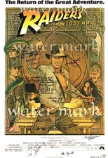 RAIDERS OF THE LOST ARC CAST REPRINT SIGNED PHOTO 8.25"X11".