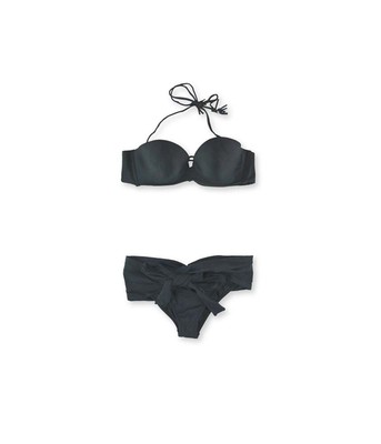 Raisins Womens Live It Up Hi Lo Sash 2 Piece Bikini, Black, Medium