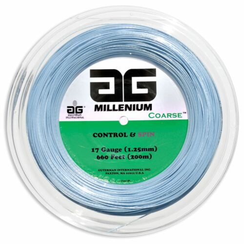 top quality AG Millenium Coarse Tennis String Reel-17-Light Blue
