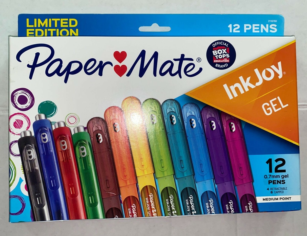 12 Pack Paper Mate Ink Joy mm Gel Pens Assorted Colors Retractable  Capped