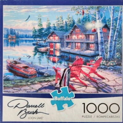 Buffalo Games 1000 Piece Puzzle Loon Lake Nature Darrell Bush Speed Puzzling 