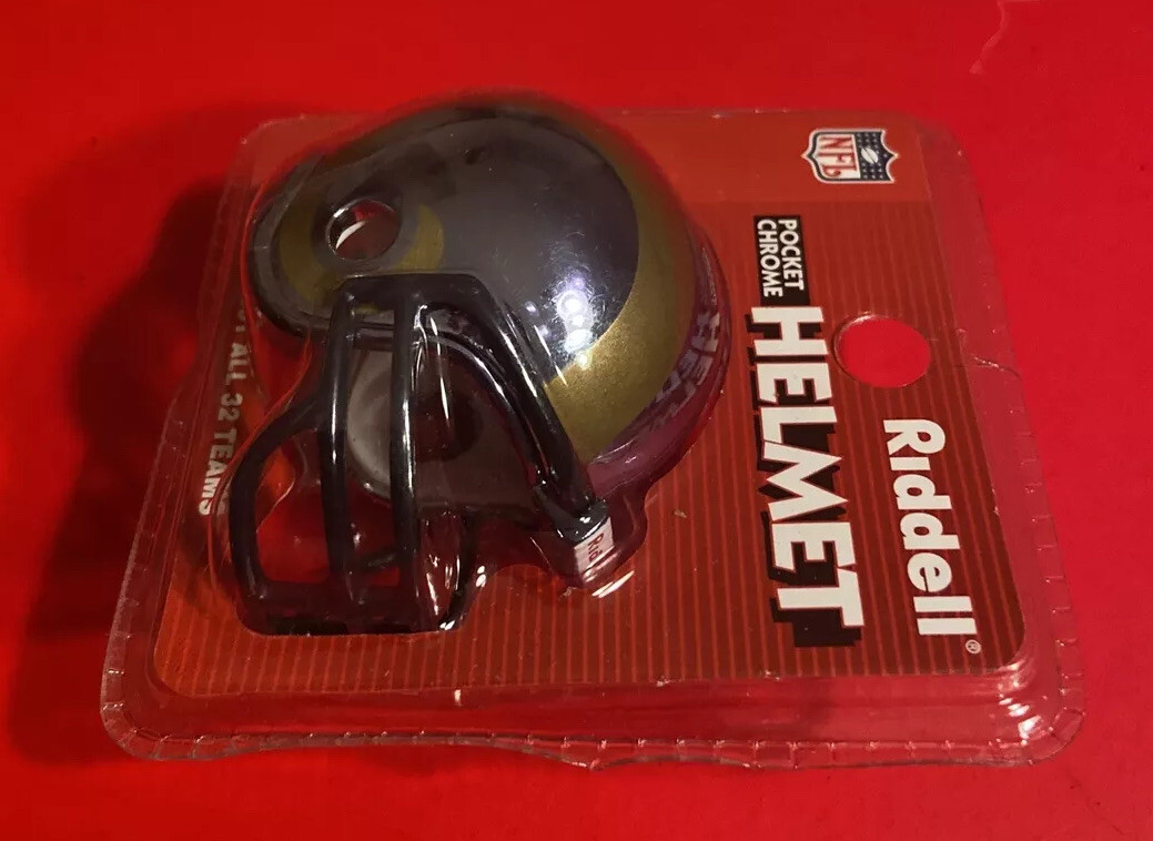 CHROME LOS ANGELES RAMS RIDDELL POCKET PRO MINI HELMET LOT SET OF 2 NFL