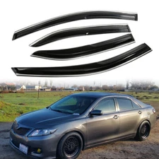 For Toyota Camry 2007-2011 Window Visor Sun Rain Guards Deflector w/ Chrome Trim