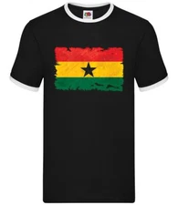 Ghana Grunge Style Flag - Mens Ringer - Ghanaian Country Travel Flags