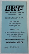 February 3, 2007 ticket ~ UWF Wrestling