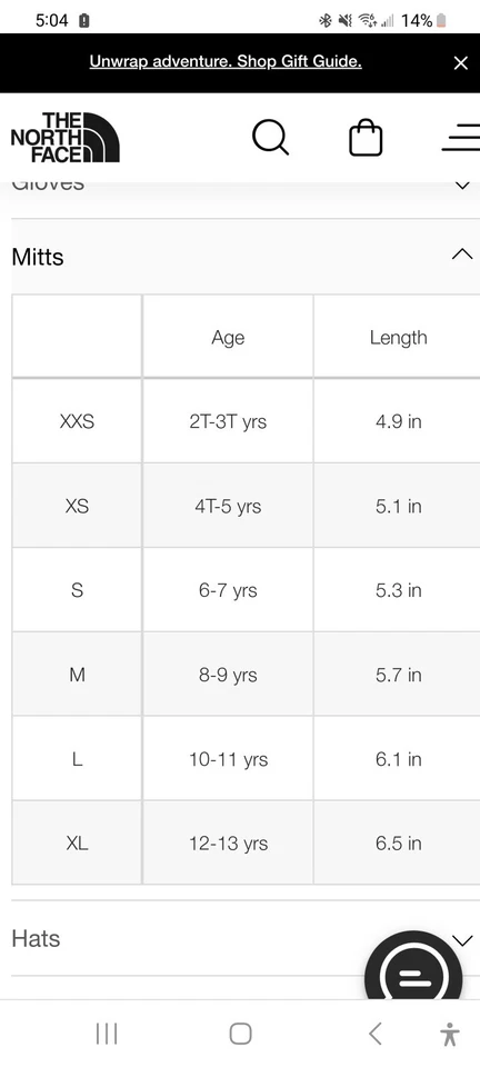 The North Face Kids 6-12 Month Winter Mitten Little Suave Osilito Bear Infant XS - Image 2 of 4