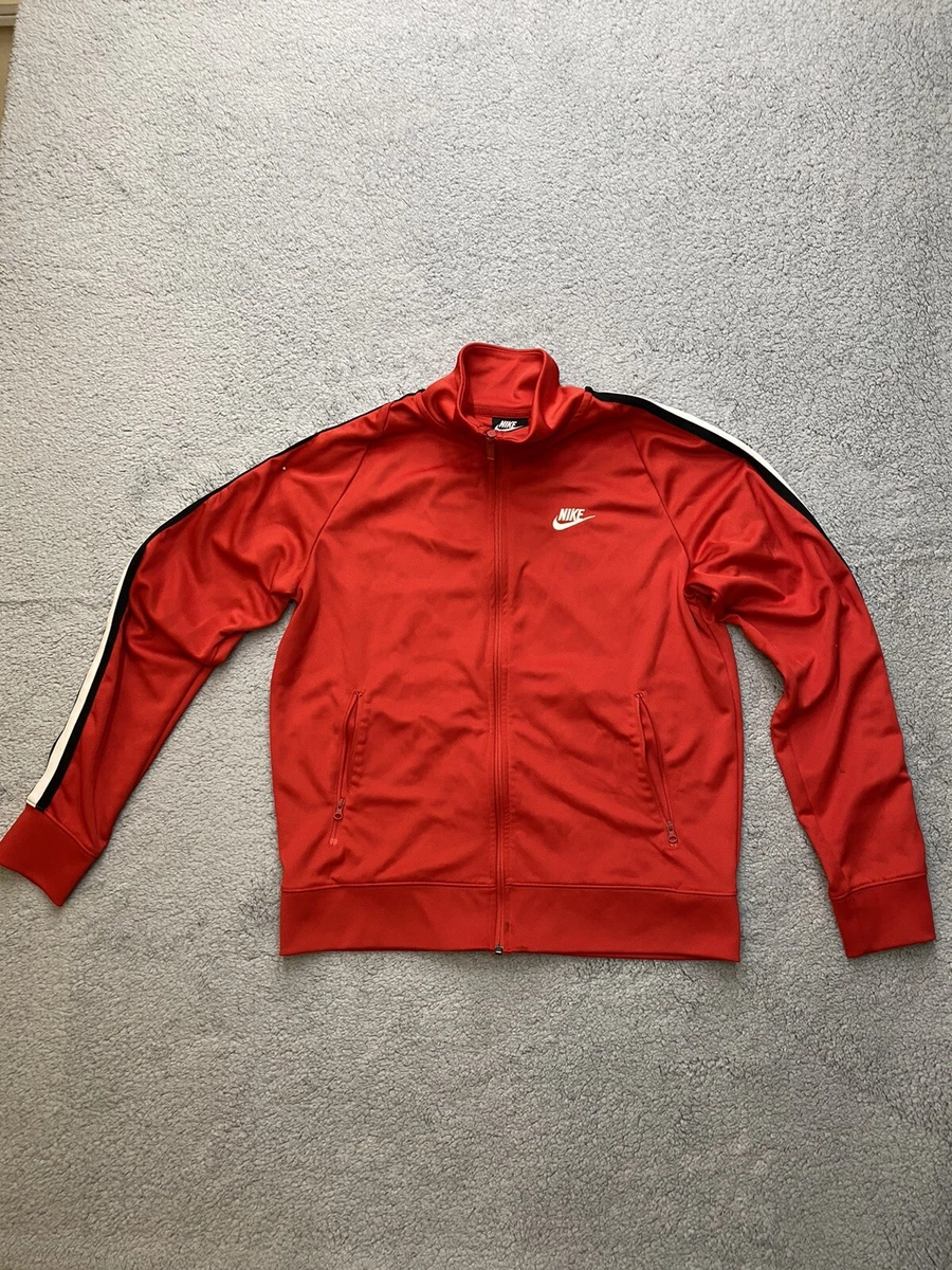 Red nike track best sale jacket