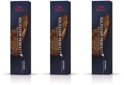 3x Wella Professionals Koleston Perfect Me+ Deep Browns Hellbraun 5/77 60 ml