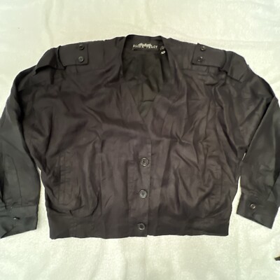 Linda Allard for Ellen Tracy Jacket 14 linen black three button