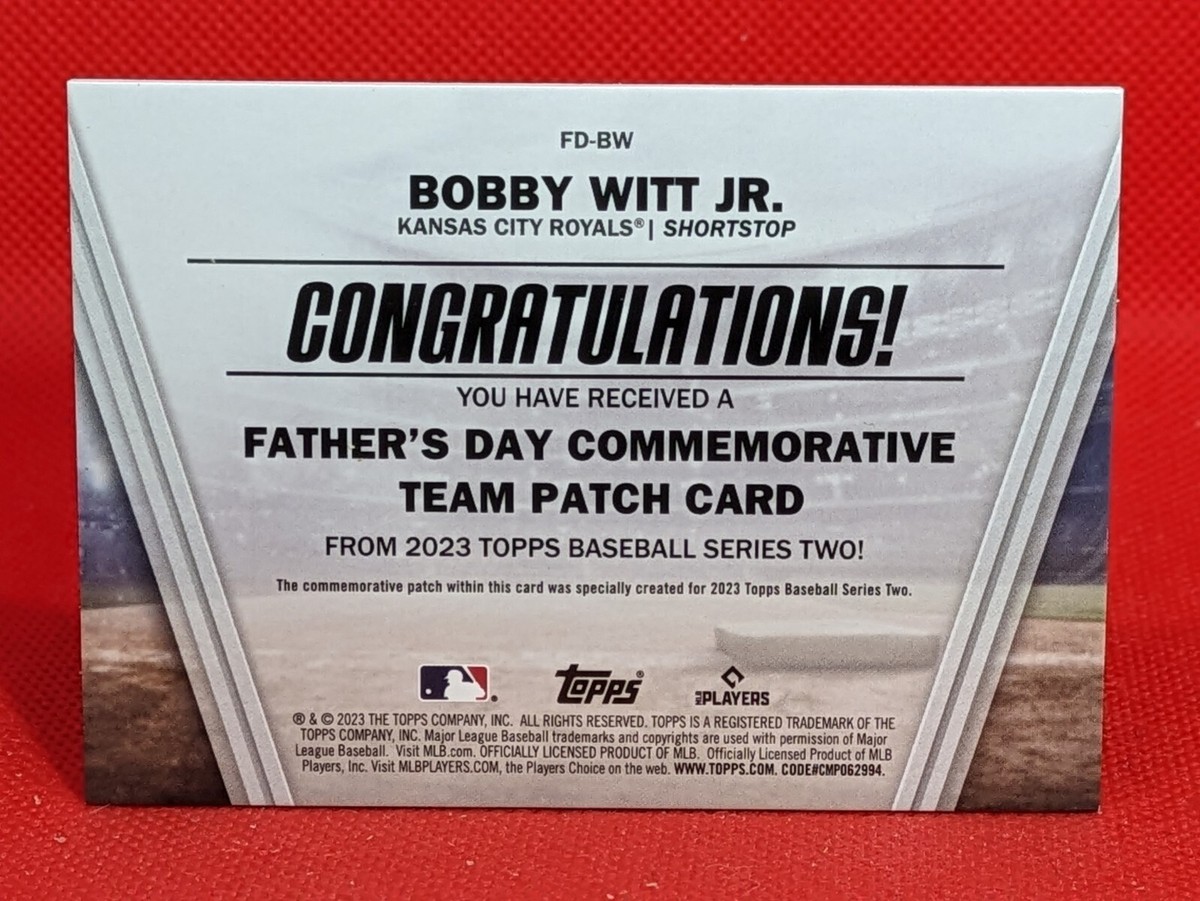2023 Topps Series Father's Day Team Logo Patch Bobby Witt #FD-BW  Royals