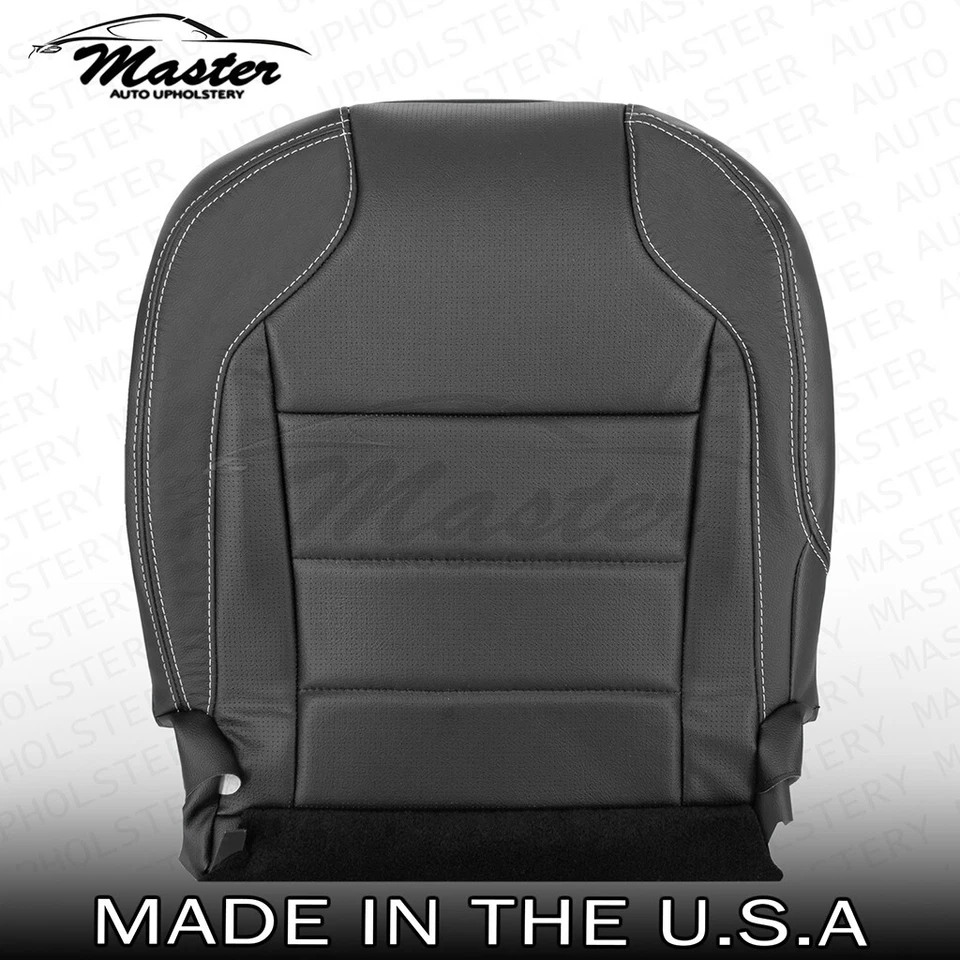 Capa de assento de couro preta inferior para motorista Ford Taurus 2010 - 2019, perfurada - Imagem 2 de 4