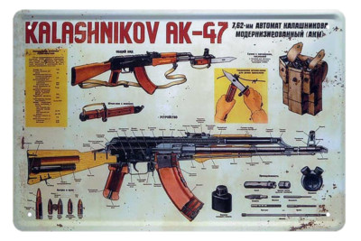  ''Kalashnikov AK-47'' 20x30cm Blechschild