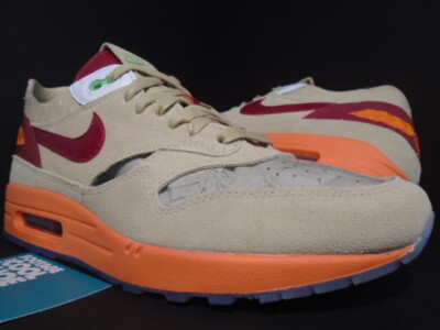 NIKE AIR MAX 1 / CLOT KISS OF DEATH NET RED ORANGE BLAZE ATMOS DD1870-100 10.5