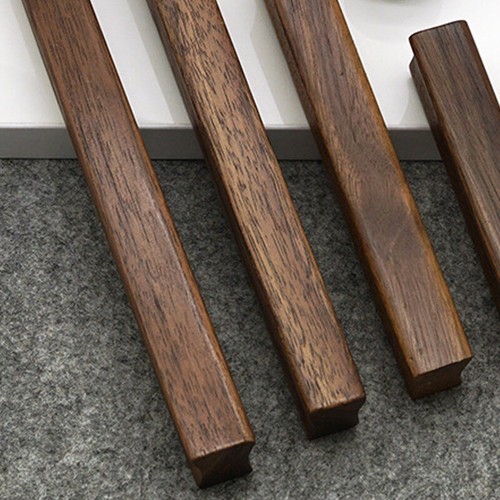 Walnut Wooden Furniture Handle Drawer Knobs Kitchen Cabinets Pulls Long Handles - Picture 12 of 28