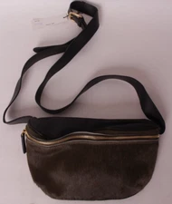Maurizio Taiuti x Mark & Graham Cowhide Hide Hair crossbody belt bag, dark green