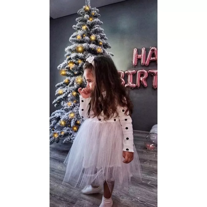 Olivia Baby Girl Tutu Jumper Dress Birthday Party Polka Dot Outfit FREE Headband