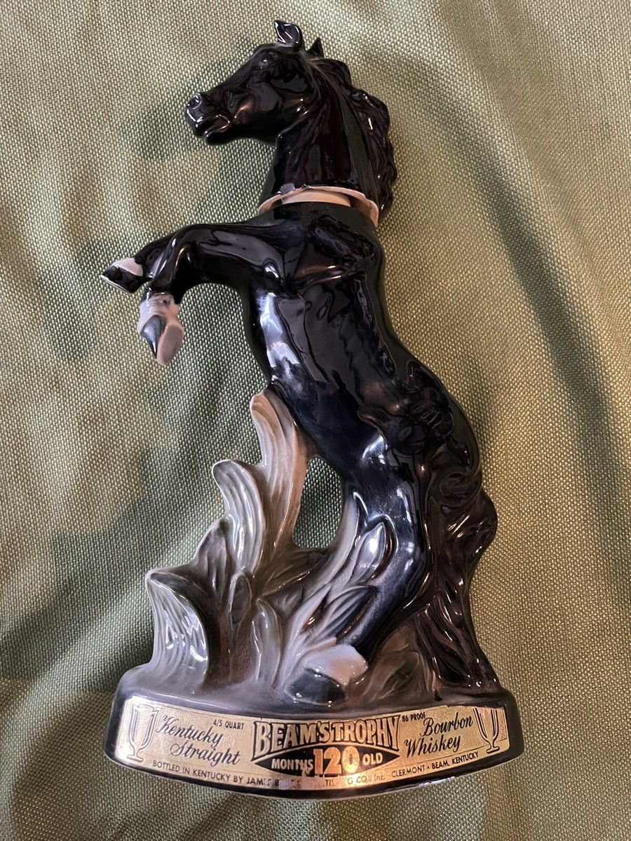 vintage jim beam whiskey decanter bucking black stallion 1967 | eBay