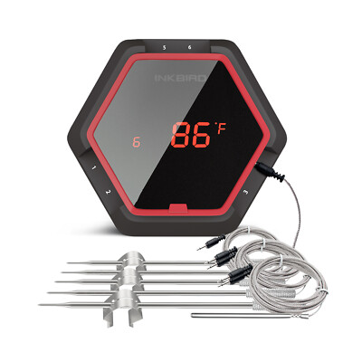 Inkbird Bluetooth Cooking Thermometer 6XS 6 Probes Rechargeable Grill Meat C/F