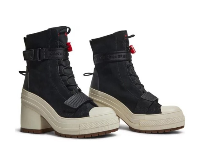 Converse CTAS GR82 High Platform Suede Boots in Black Egret Red - Women's Size 8-image