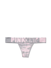 Victoria's Secret PINK Seamless Thong Panty Lilac Camouflage Logo