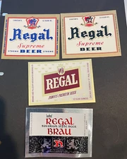 4 VINTAGE REGAL SUPREME STRONG, BRAU, FAMOUS PREMIUM VARIOUS BREWERIES UNUSED