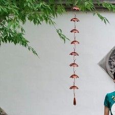 Umbrella Rain Chain Decorative Retro Ornamen,39" Pendant, Iron for Porch Gutter