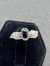 Sterling Silver Small Black Onyx Ring Size 4.5