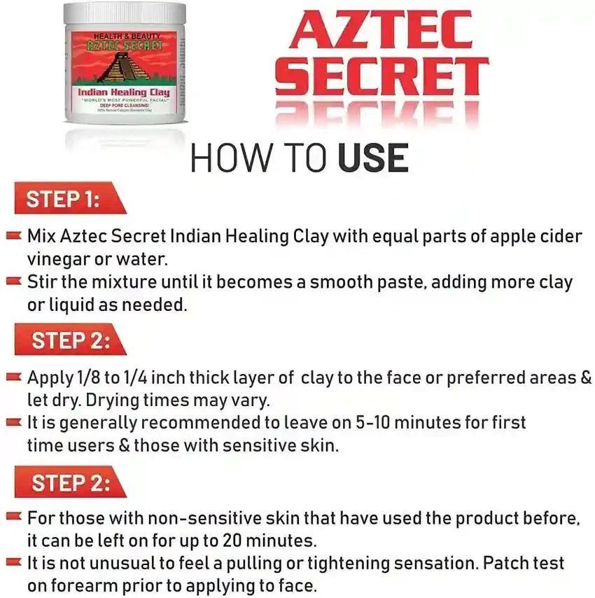 Aztec Secret Jar Indian Healing Clay 2 lb–Deep Cleansing Facial Free UK Delivery - Image 4 of 4