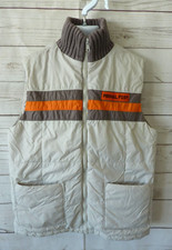 Vtg Disney Store Primal Fury Boy's Kids Puffer Gray Orange Taupe Vest Size M