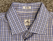 Peter Millar Long Sleeve Button Up Dress Shirt Plaid Mens XL