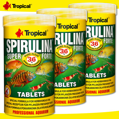 Tropical 3 x 250 ml Spirulina Super Forte Tablets für Pflanzen fressende Fische