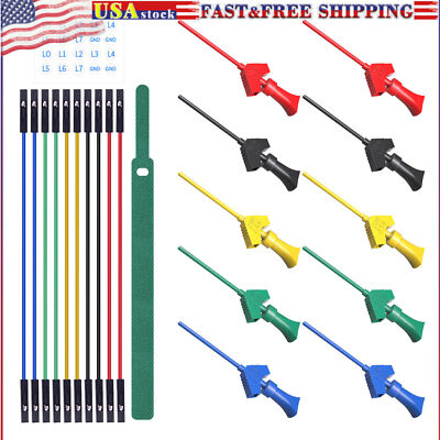 10PCS Mini Grabber SMD IC Test Hook Clip Silicone Jumper Wire for Logic Analyzer