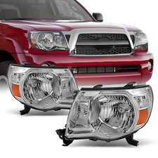 Headlights Headlamps Left Right Pair Chrome For 2005-2011 Toyota Tacoma Pickup Headlights Headlamps Left Right Pair Chrome For 2005-2011 Toyota Tacoma Pickup