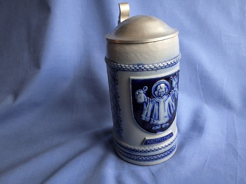 Alter München Bierkrug mit Zinndeckel - Bild 5 von 9