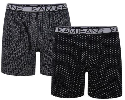 KAM JEANSWEAR Herren Plus Size Boxers Twin Pack In Schwarz, Größen 2XL Bis 8XL