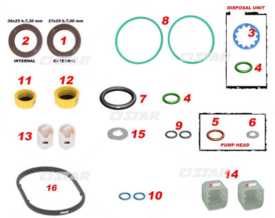 YANMAR COMMON-RAIL CP4 0445020509 0445020538 FUIEL PUMP GASKET O-RING REPAIR KIT