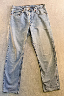 Vintage Levis Jeans Orange Tab 1990s Light Wash Denim Slim Straight Fit 615