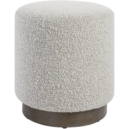 Uttermost 23665 Avila 18 inch Ivory and Warm Gray Boucle Fabric Ottoman - Picture 1 of 4