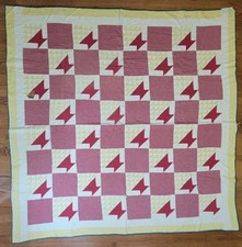 Vintage Quilt Handmade "Eggs In Baskets" pattern 70 X 70 inches Patchwork