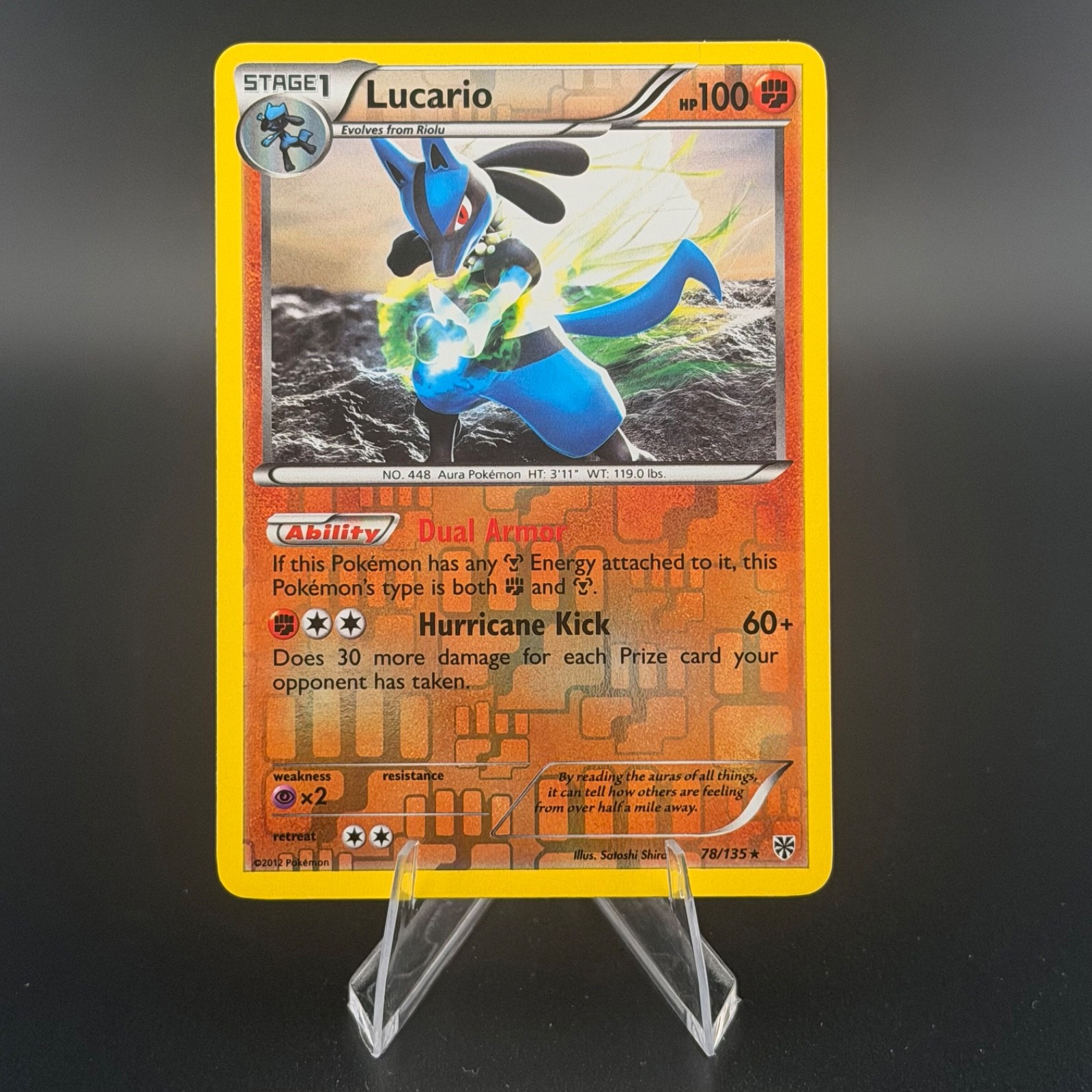 2013 Pokemon Plasma Storm Lucario 78/135 Reverse Holo Rare Stage 1