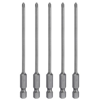 5pcs Magnetic Phillips Screwdriver Bit PH1 1/4'' Hex Shank 100mm Long 3mm Rod