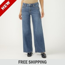 Silver Jeans Co Womens Suki Mid Rise Wide Leg Knit Flex Jeans / Full Size - NEW