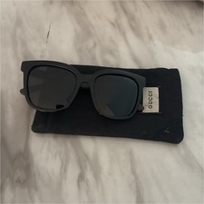 Gucci Men's Square Black Plastic Sunglasses with Case