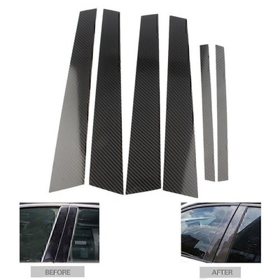 Pillar Posts Window Trim Cover Carbon Fiber Look For BMW 3 Series BMW E46 98-04