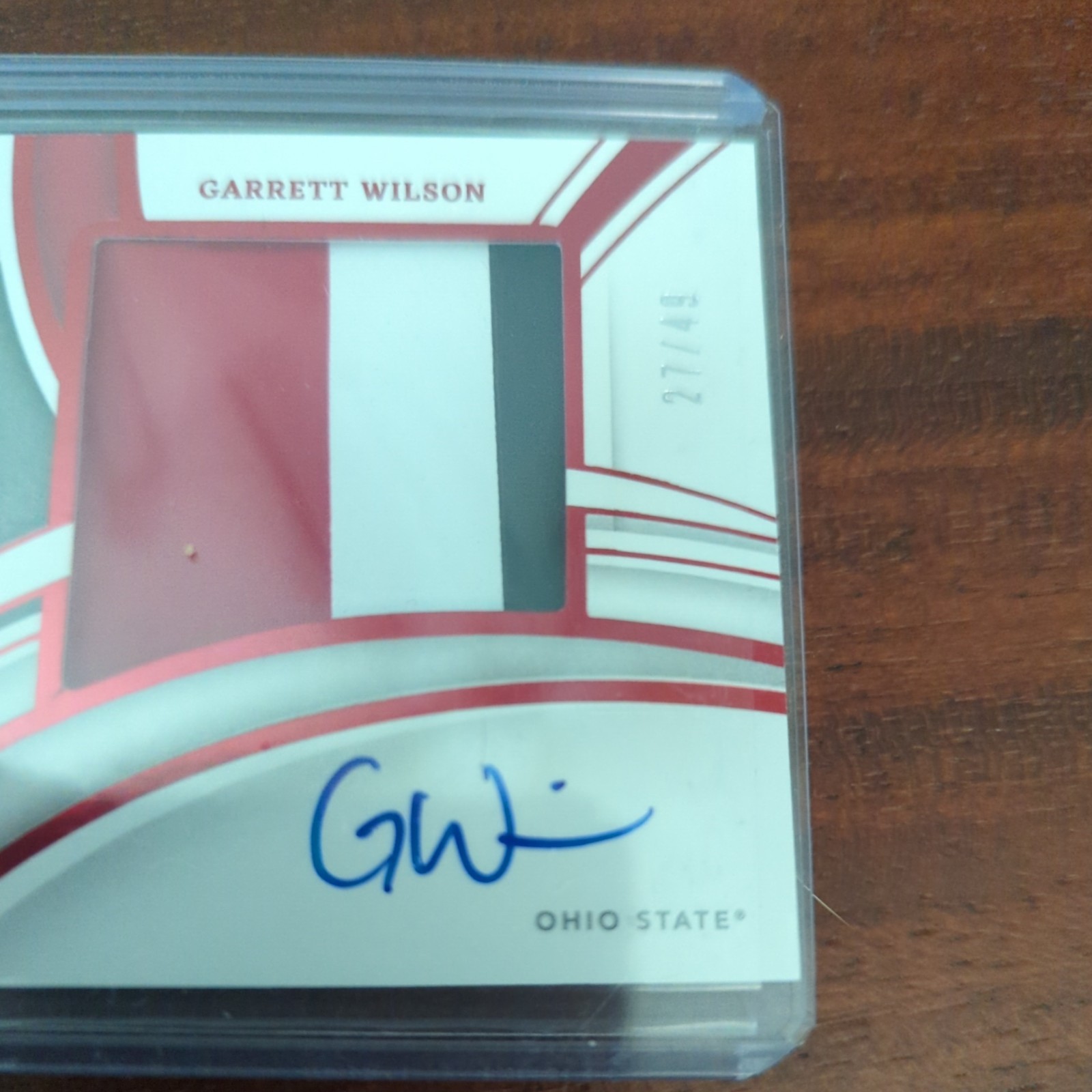2022 Panini Immaculate- Patch Rookie Auto Garrett Wilson #PP20 Ruby /49( RC) view 6